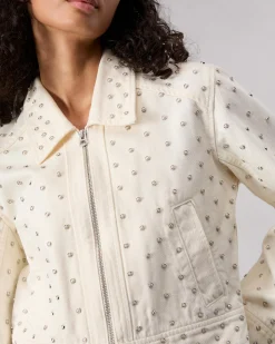 Sale Anya Studded Denim Jacket Women Jackets & Coats
