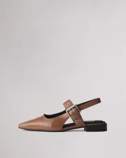 Online Astra Leather Slingback Women Flats