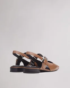 Online Astra Leather Slingback Women Flats