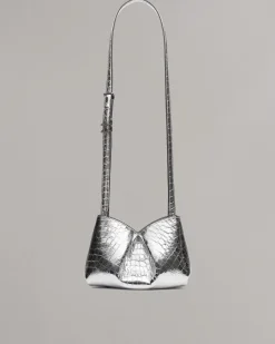Fashion Bloom Small Embossed Metallic Leather Crossbody Bag Women Handbags
