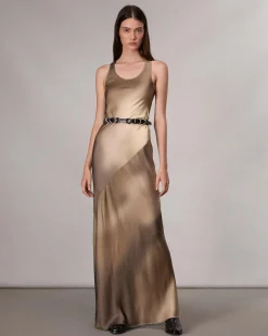 Cheap Daisy Satin Maxi Dress Women Dresses & Skirts