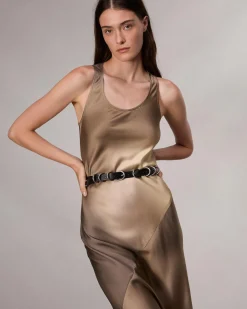 Cheap Daisy Satin Maxi Dress Women Dresses & Skirts