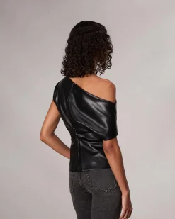 Store Eleanor Faux Leather Top Women Shirts & Tops