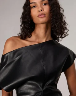 Store Eleanor Faux Leather Top Women Shirts & Tops