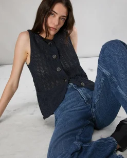 New Elisa Cotton Vest Women Blazers & Vests
