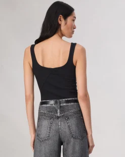 Cheap Essential Rib Scoop Tank Women T-Shirts