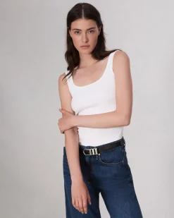New Essential Rib Scoop Tank Women T-Shirts
