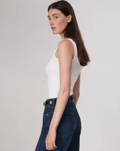 New Essential Rib Scoop Tank Women T-Shirts