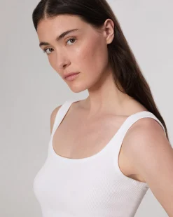 New Essential Rib Scoop Tank Women T-Shirts