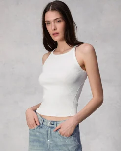 Shop Essential Rib String Tank Women T-Shirts