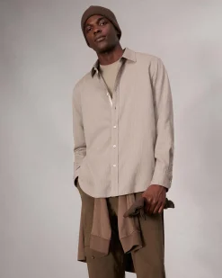 Hot Finch Textured Striped Shirt Shirts