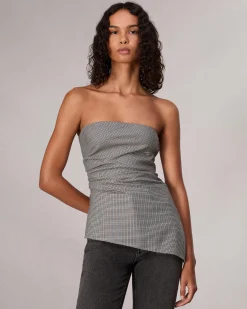 New Genevieve Plaid Top Women Shirts & Tops