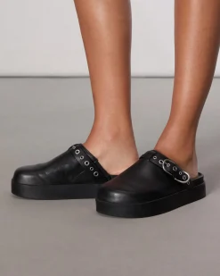 Store Geo Platform Mules Women Flats