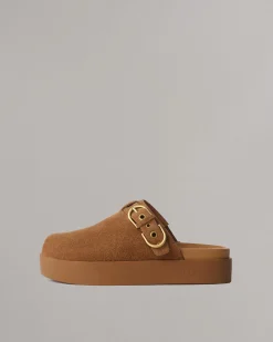 Hot Geo Suede Platform Mules Women Flats