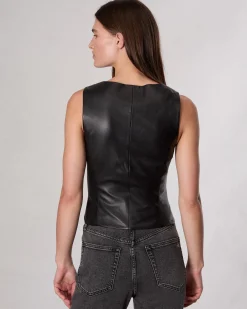 Cheap Mariana Leather Vest Women Shirts & Tops