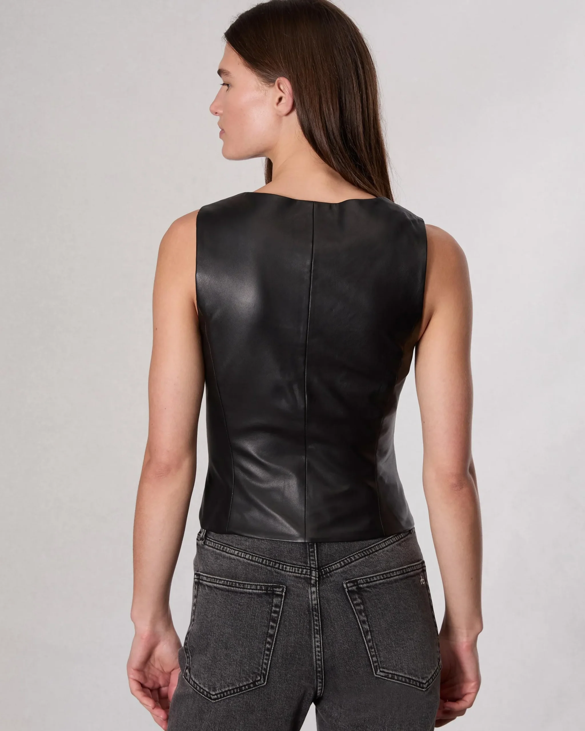Cheap Mariana Leather Vest Women Shirts & Tops