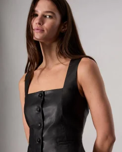Cheap Mariana Leather Vest Women Shirts & Tops