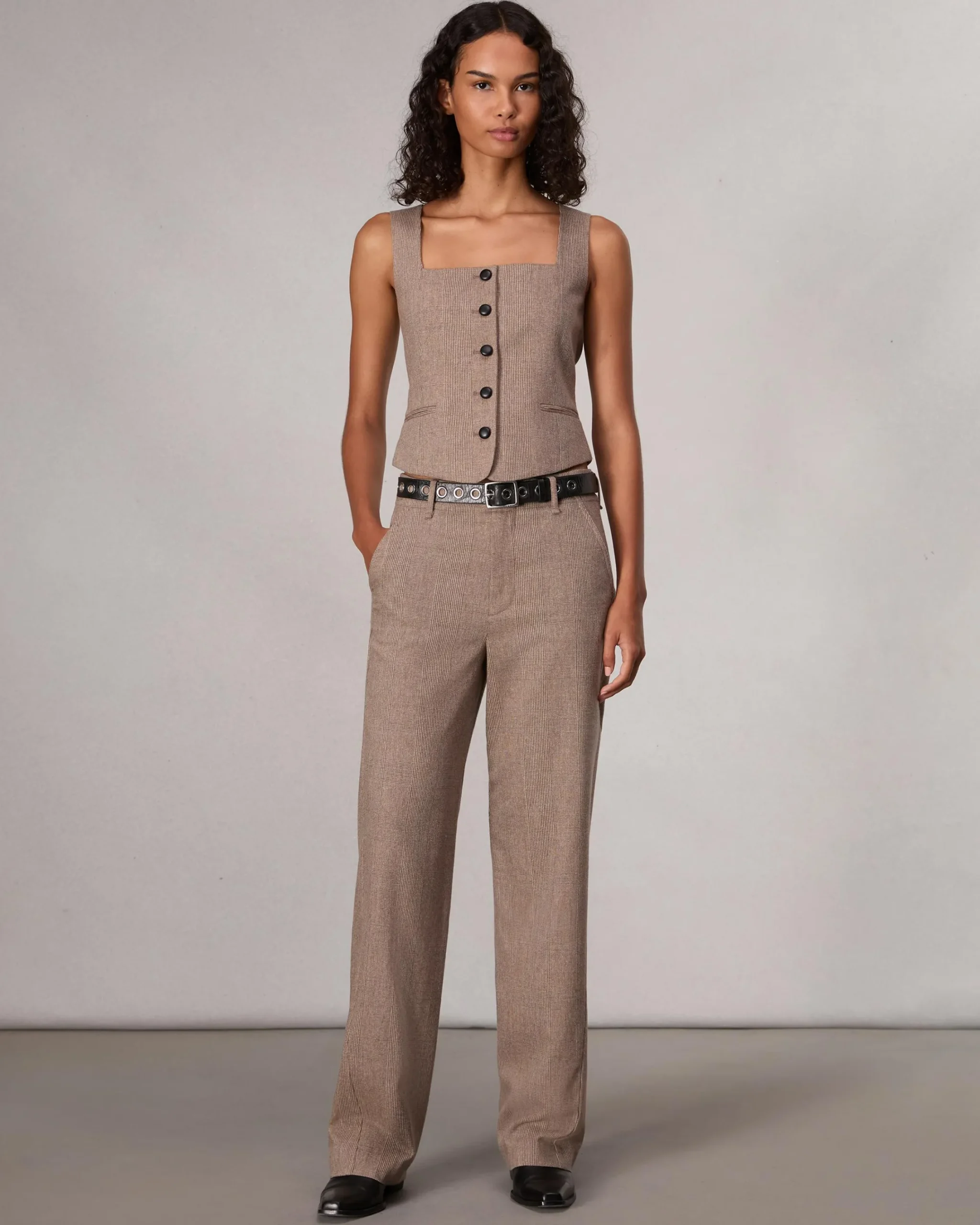 New Mariana Plaid Vest Women Shirts & Tops