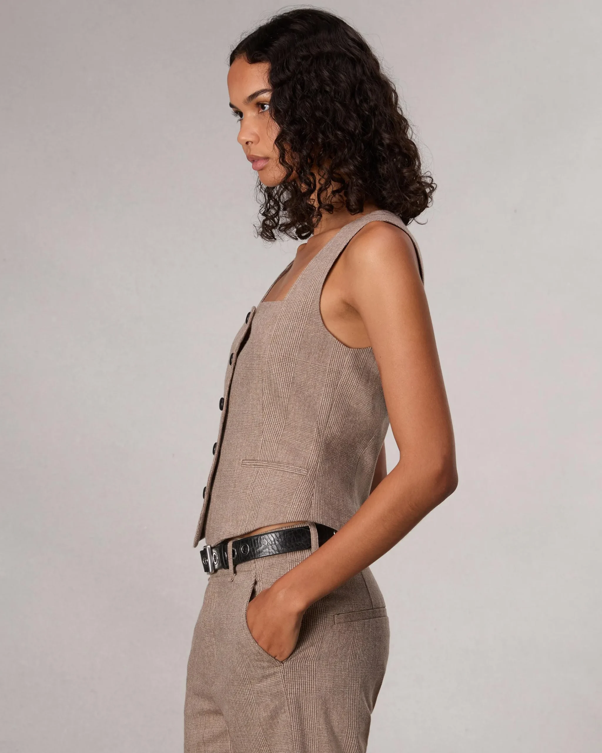 New Mariana Plaid Vest Women Shirts & Tops