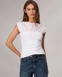 Best Sale Mica Banded Cotton Top Women T-Shirts
