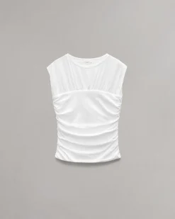 Best Sale Mica Banded Cotton Top Women T-Shirts