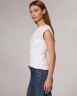 Best Sale Mica Banded Cotton Top Women T-Shirts