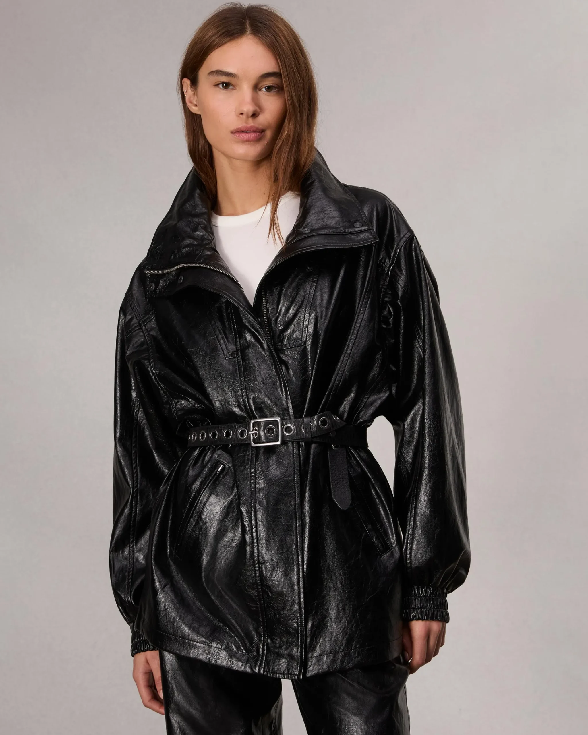 Discount Monica Faux Leather Jacket Women Jackets & Coats