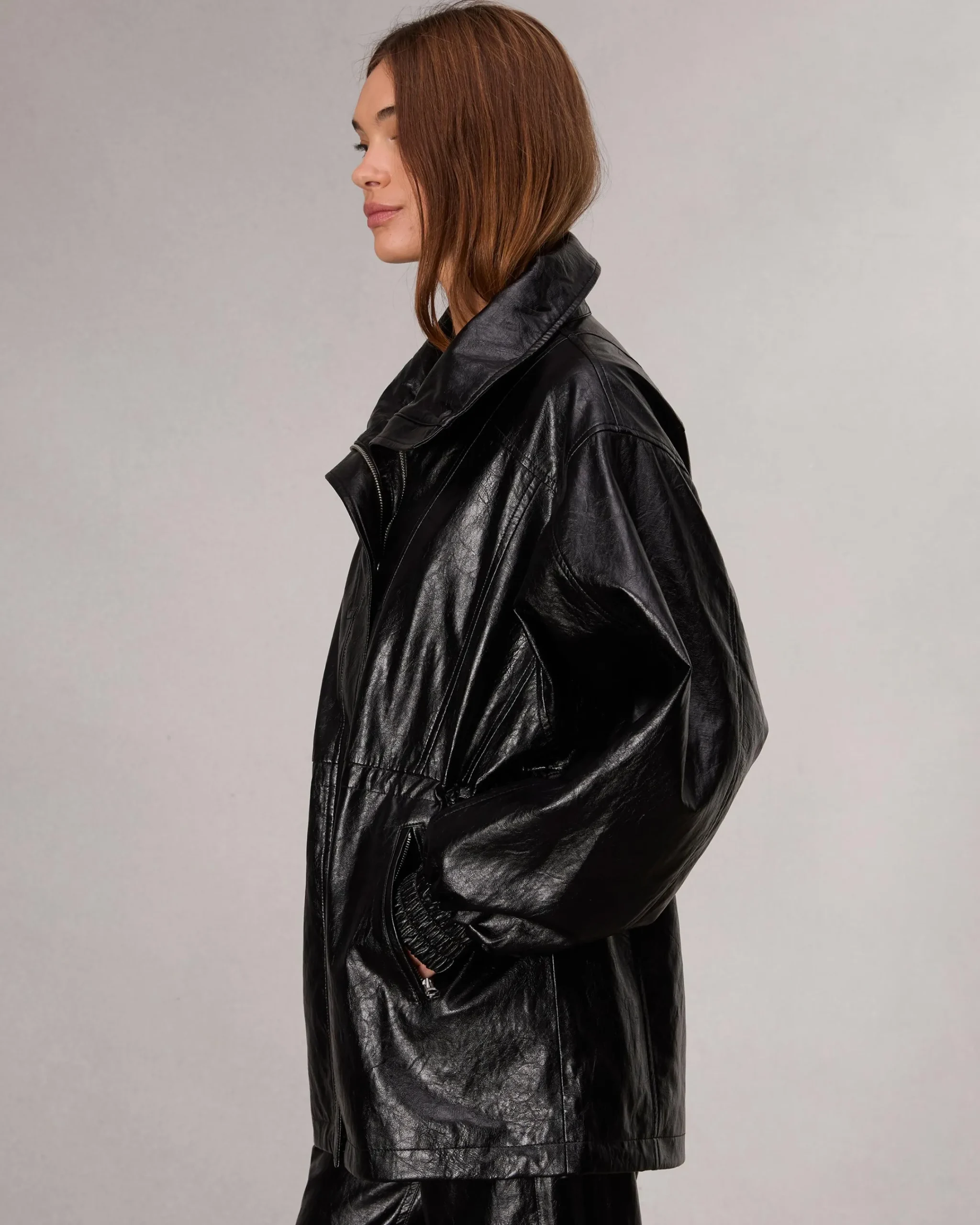 Discount Monica Faux Leather Jacket Women Jackets & Coats
