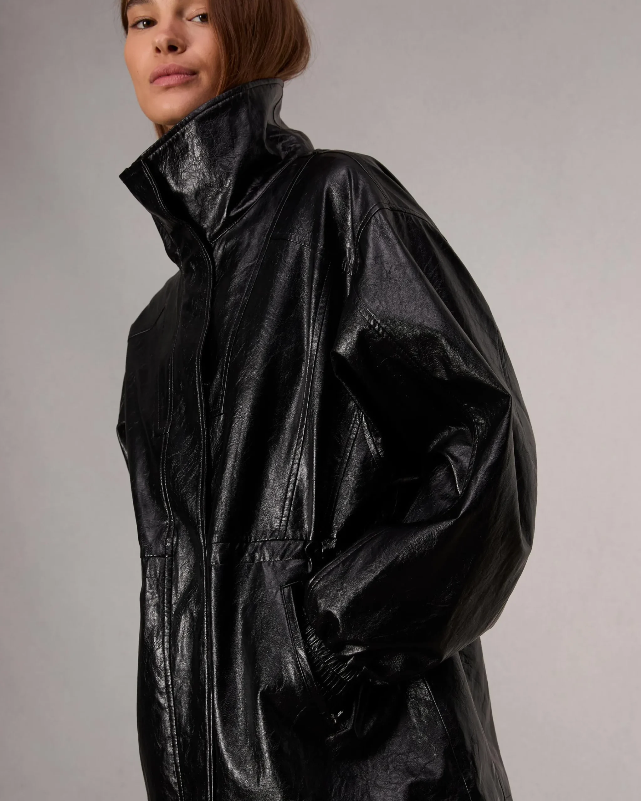 Discount Monica Faux Leather Jacket Women Jackets & Coats