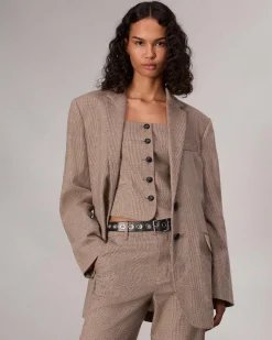 Cheap Odessa Plaid Blazer Women Blazers & Vests