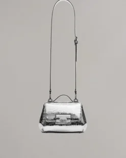 New Realm Embossed Metallic Leather Crossbody Bag Women Handbags
