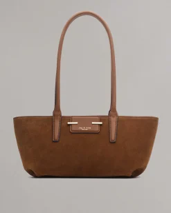 New Realm Italian Suede Satchel Women Handbags