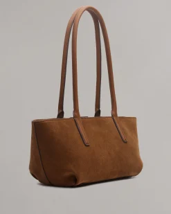 New Realm Italian Suede Satchel Women Handbags