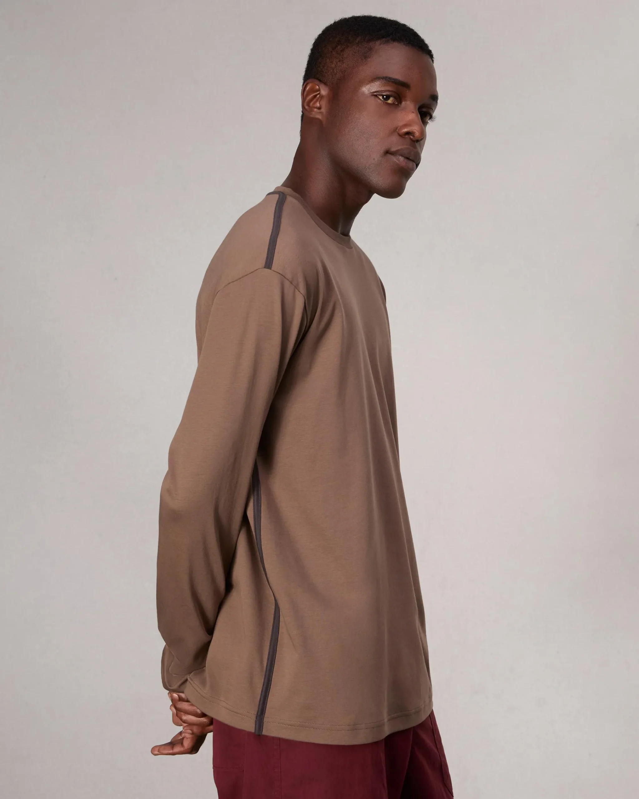 Cheap Relaxed Fit Contrast-Trim Cotton Tee T-Shirts & Henleys