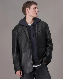 Store Shift Leather Blazer Blazers