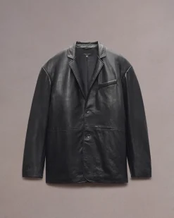 Store Shift Leather Blazer Blazers