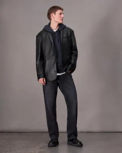 Store Shift Leather Blazer Blazers
