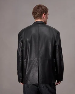 Store Shift Leather Blazer Blazers