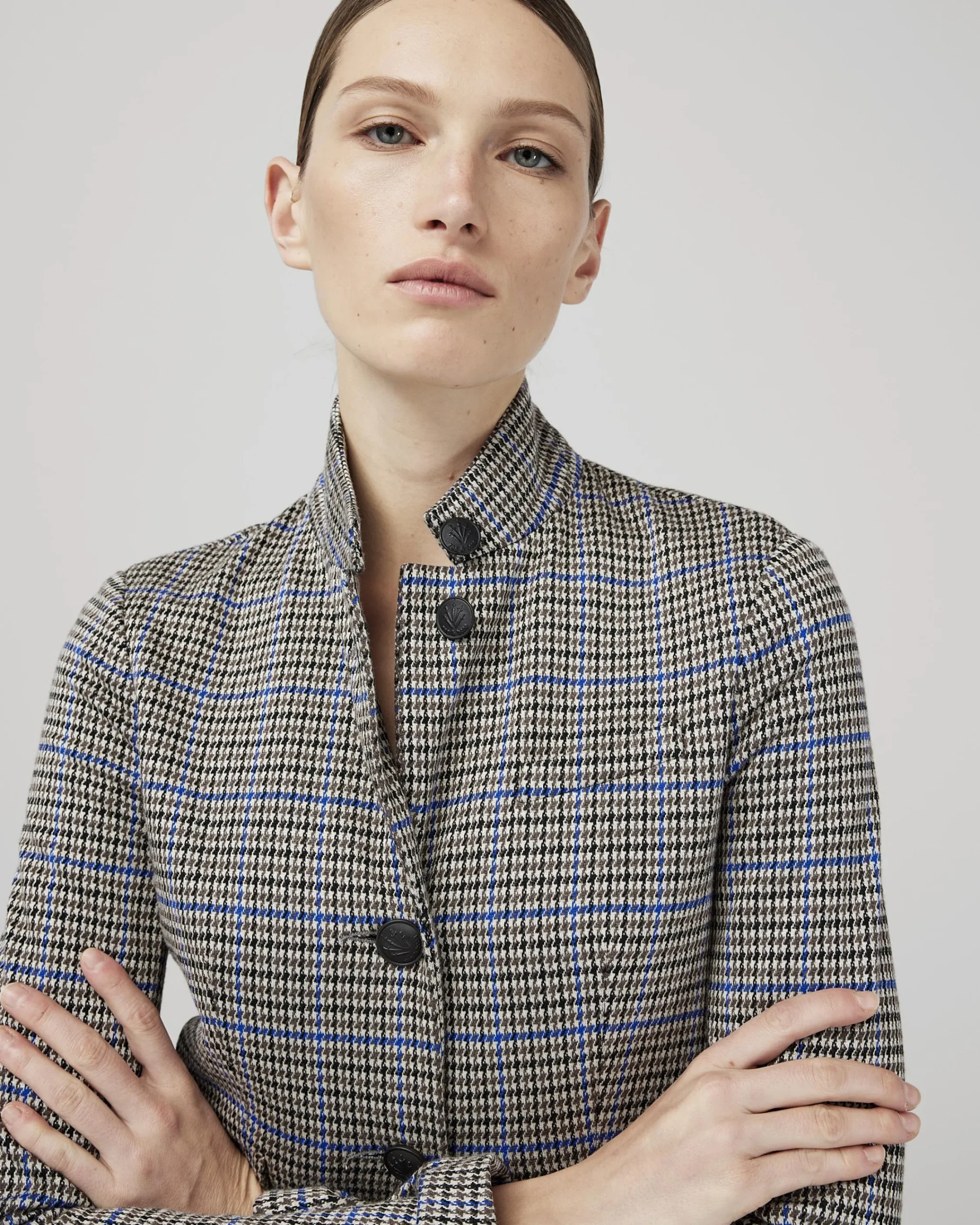 Best Slade Cotton Plaid Blazer Women Blazers & Vests