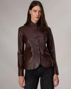 Sale Slade Leather Blazer Women Blazers & Vests