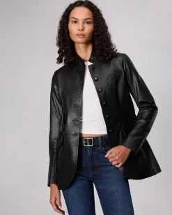 Hot Slade Long Leather Blazer Women Blazers & Vests