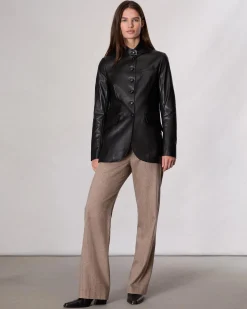 Hot Slade Long Leather Blazer Women Blazers & Vests