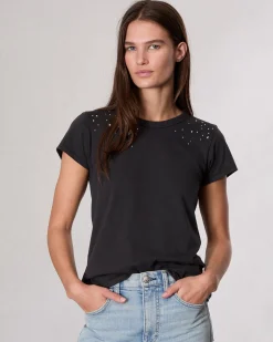 Clearance Studded Cotton T-Shirt Women T-Shirts