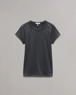 Clearance Studded Cotton T-Shirt Women T-Shirts