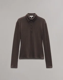 Sale The Knit Rib Polo Shirt Women Shirts & Tops