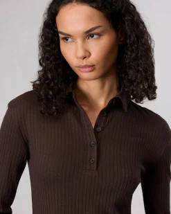 Sale The Knit Rib Polo Shirt Women Shirts & Tops