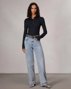 Best Sale The Knit Rib Polo Shirt Women Shirts & Tops