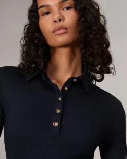 Best Sale The Knit Rib Polo Shirt Women Shirts & Tops