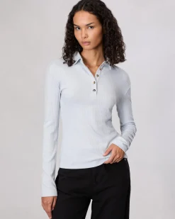 Best The Knit Rib Polo Shirt Women Shirts & Tops