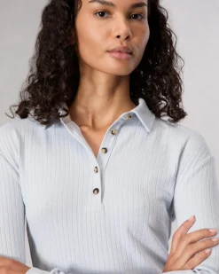 Best The Knit Rib Polo Shirt Women Shirts & Tops